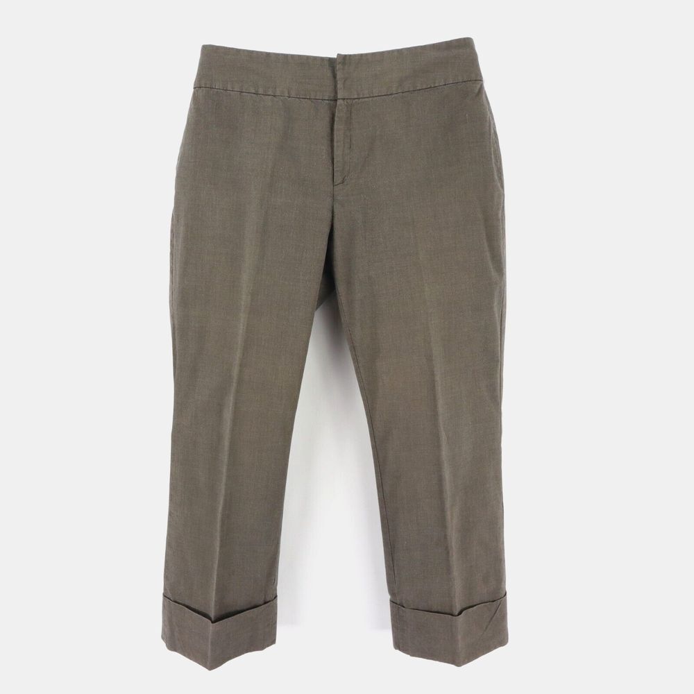Banana Republic Chino Pants Womens Size 12 Brown 100% Cotton Cuffed Martin Fit